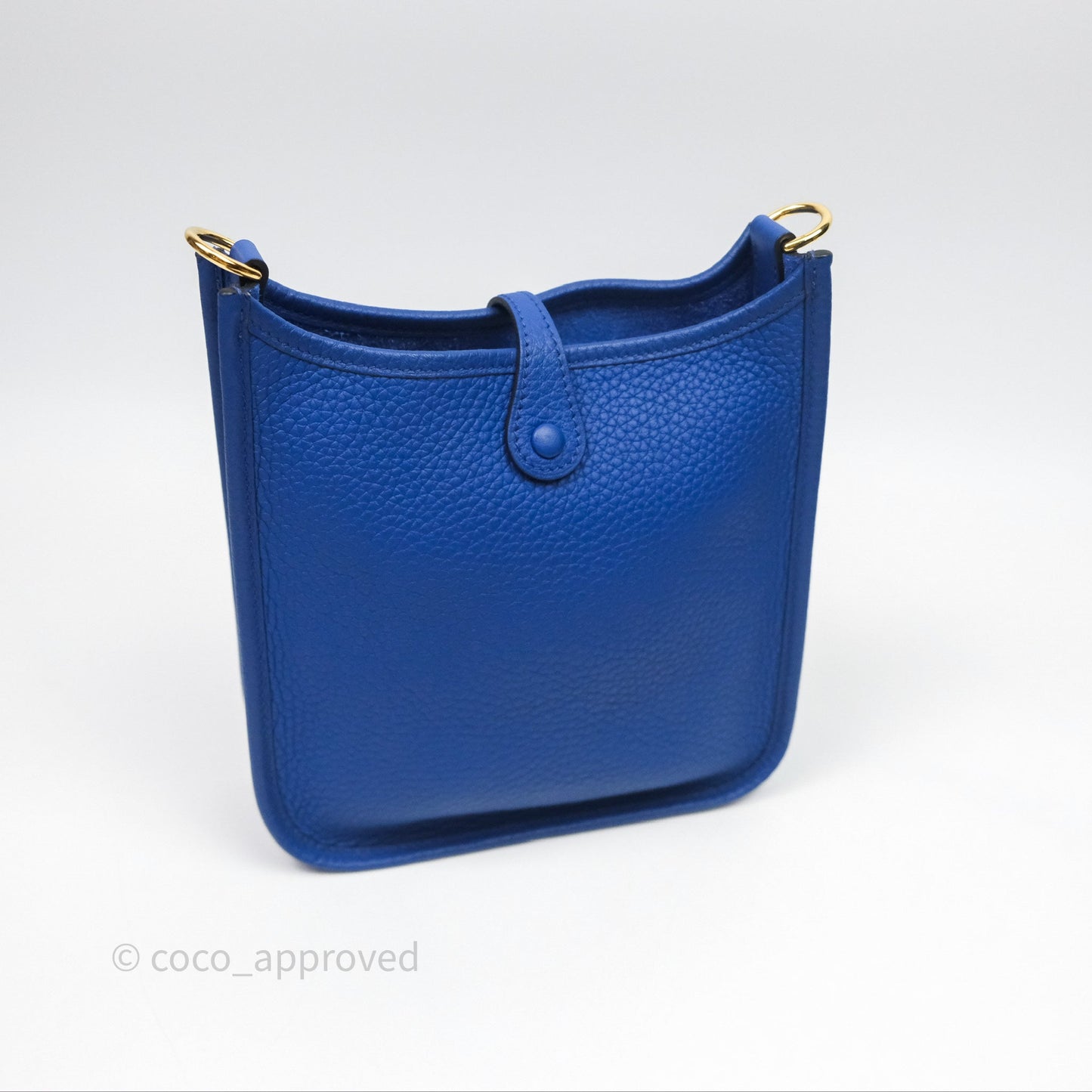 Hermès Mini Evelyne 16 Bleu Royal O8 Clemence Gold Hardware