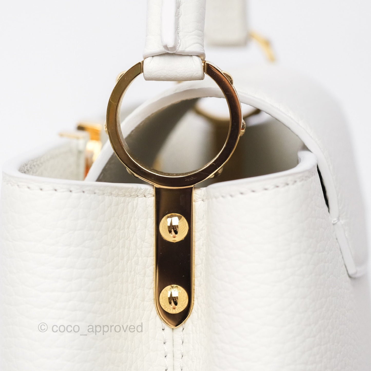 Louis Vuitton Taurillon Capucines BB Snow
