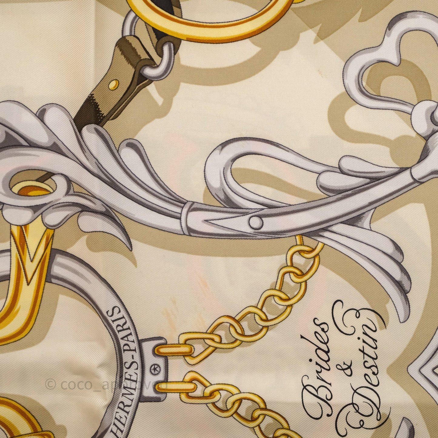 Hermes Brides Et Destin 90 Silk Scarf Vert