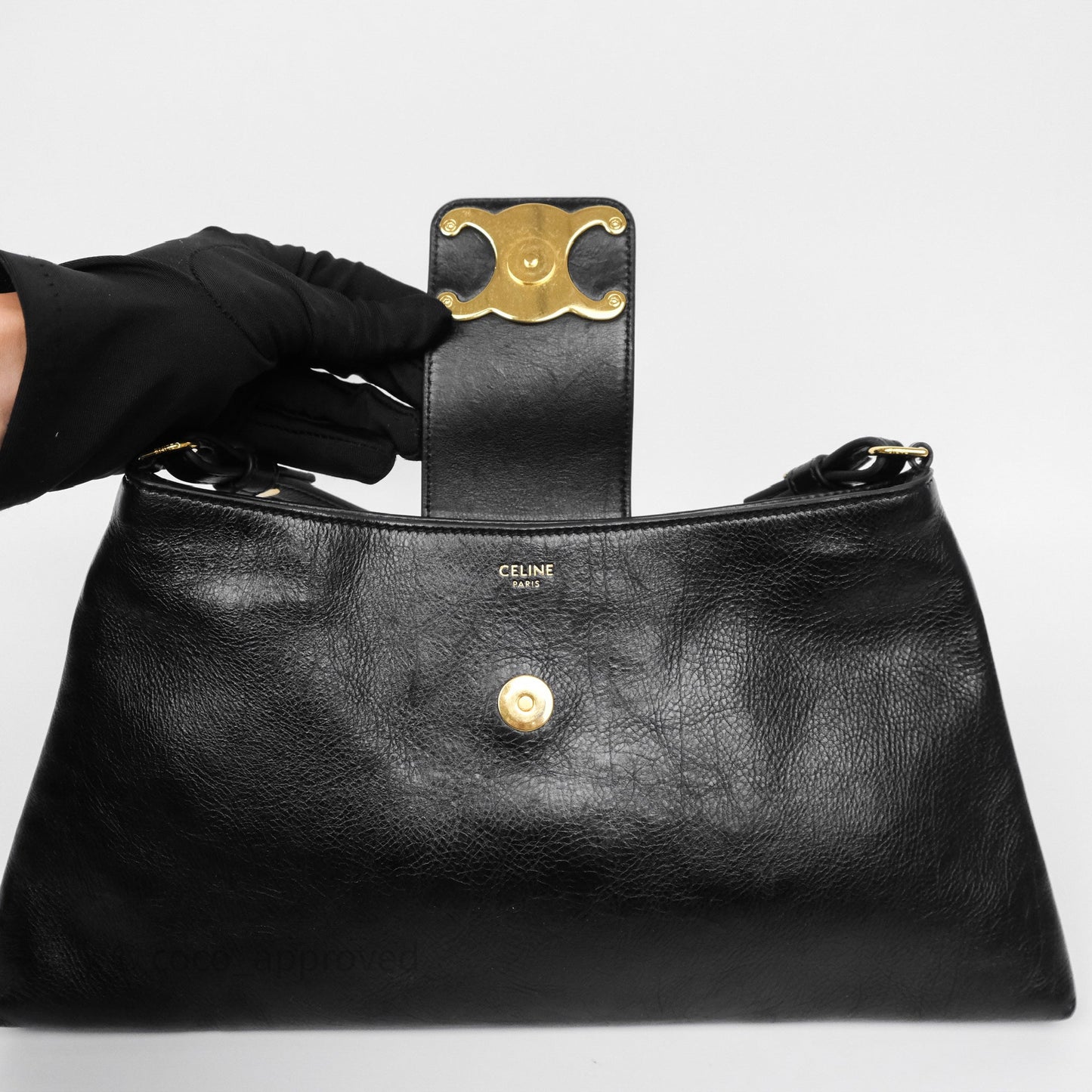 Celine Wiltern Clutch Black Calfskin