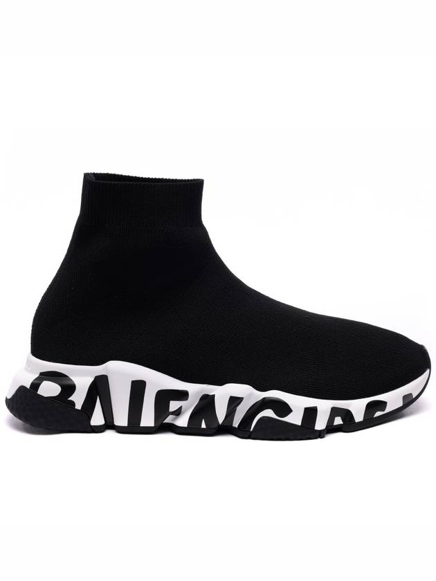 Luxury Balenciaga Speed Midsole Graffiti High Top Sneakers White Black