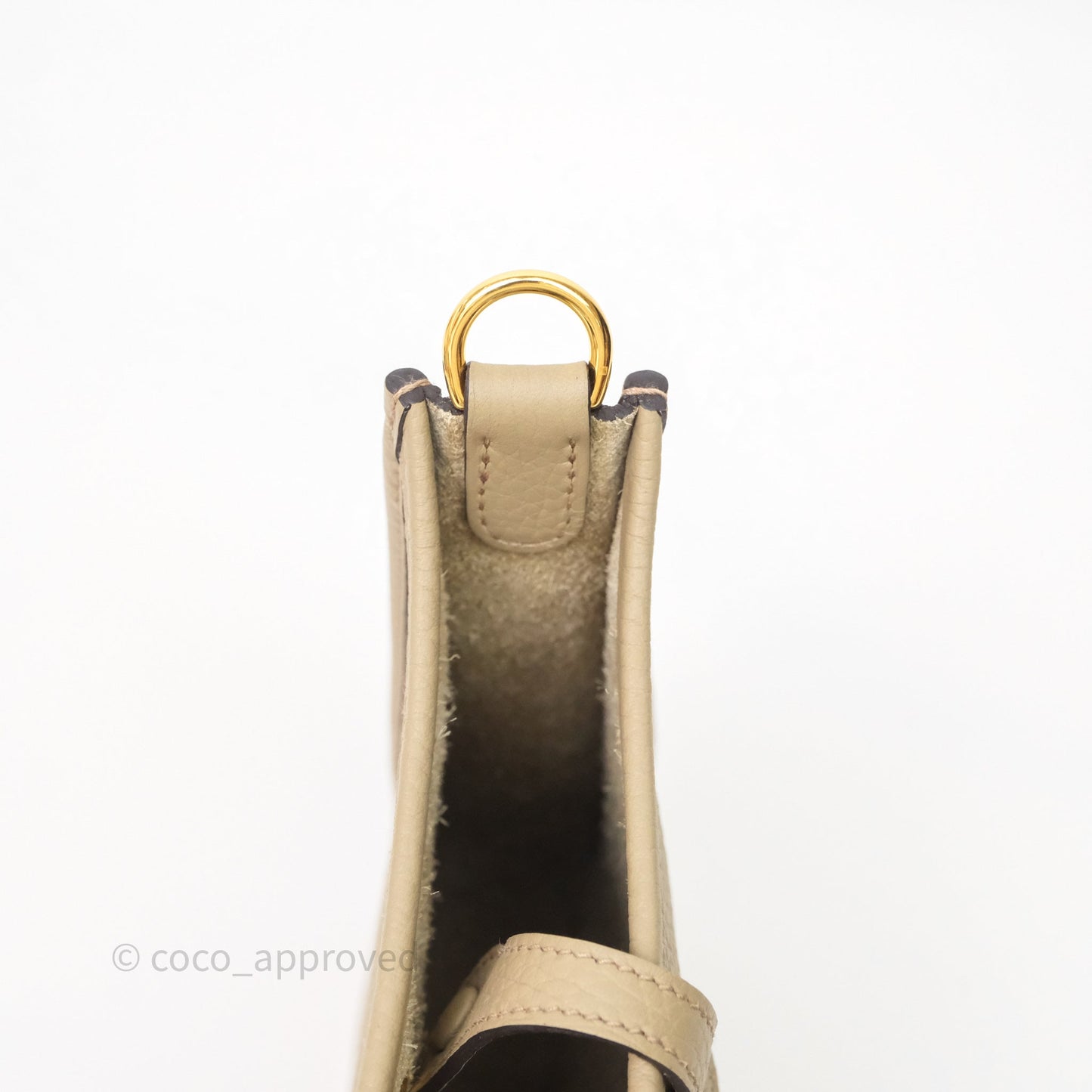 Hermès Mini Evelyne 16 Beige Marfa 8Q Clemence Gold Hardware
