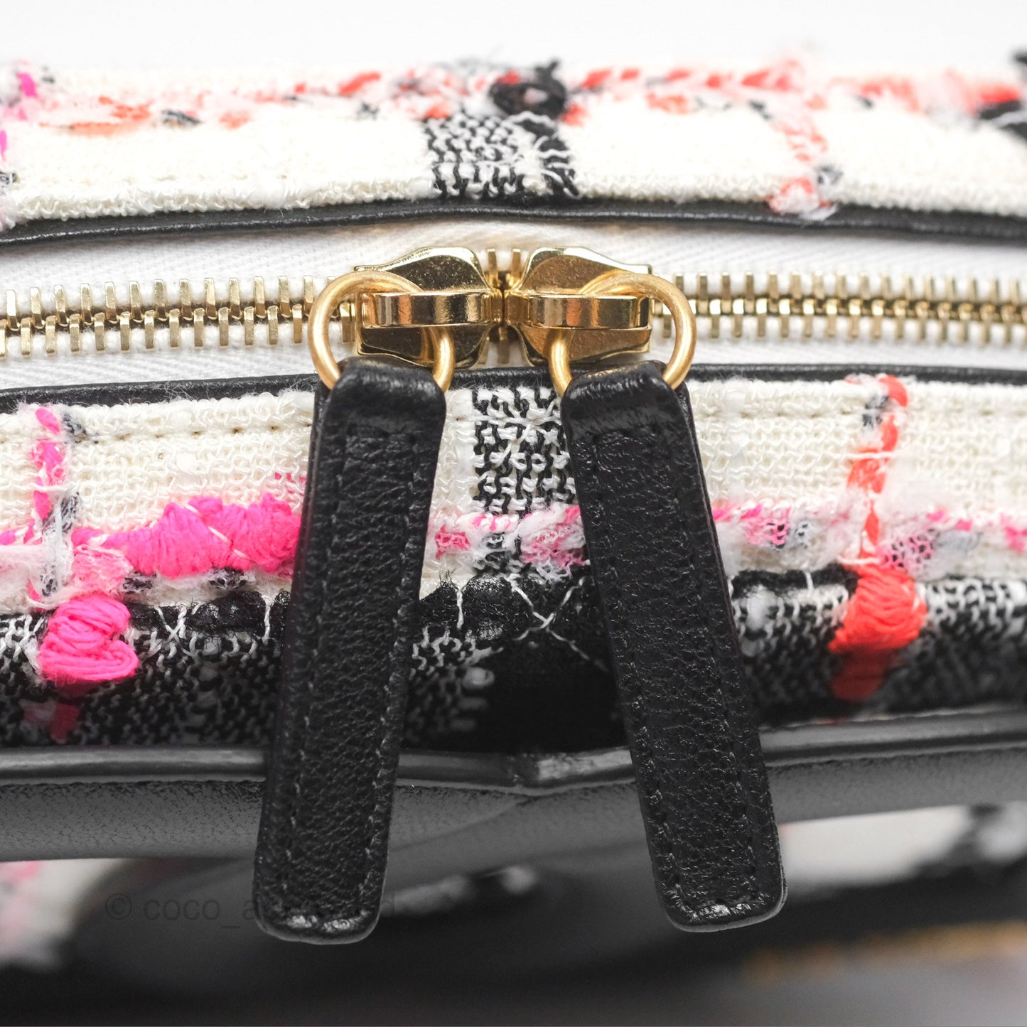 Chanel Coco Midnight Camera Case Black White Pink Tweed 20S