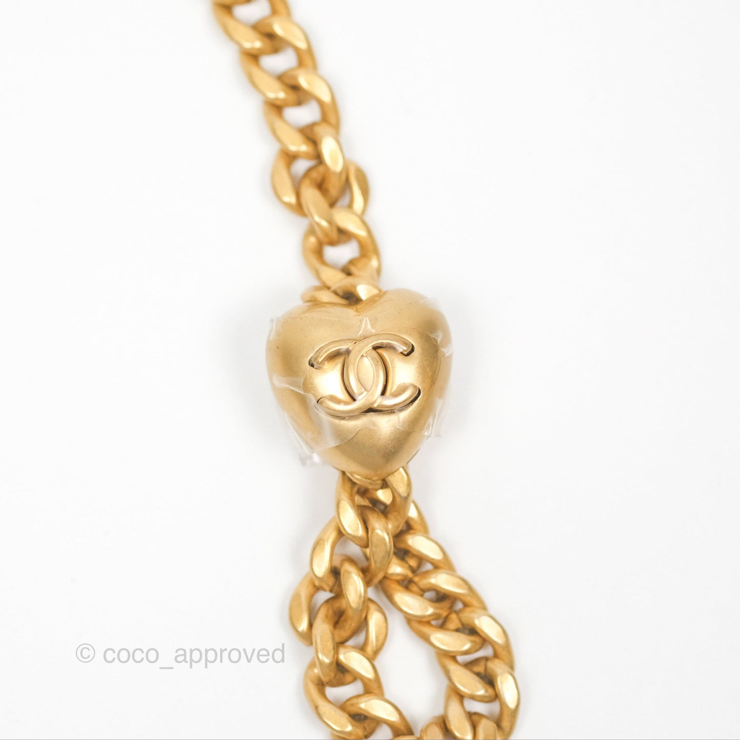 Chanel Heart Adjustable Chain WOC Grey Caviar Aged Gold Hardware