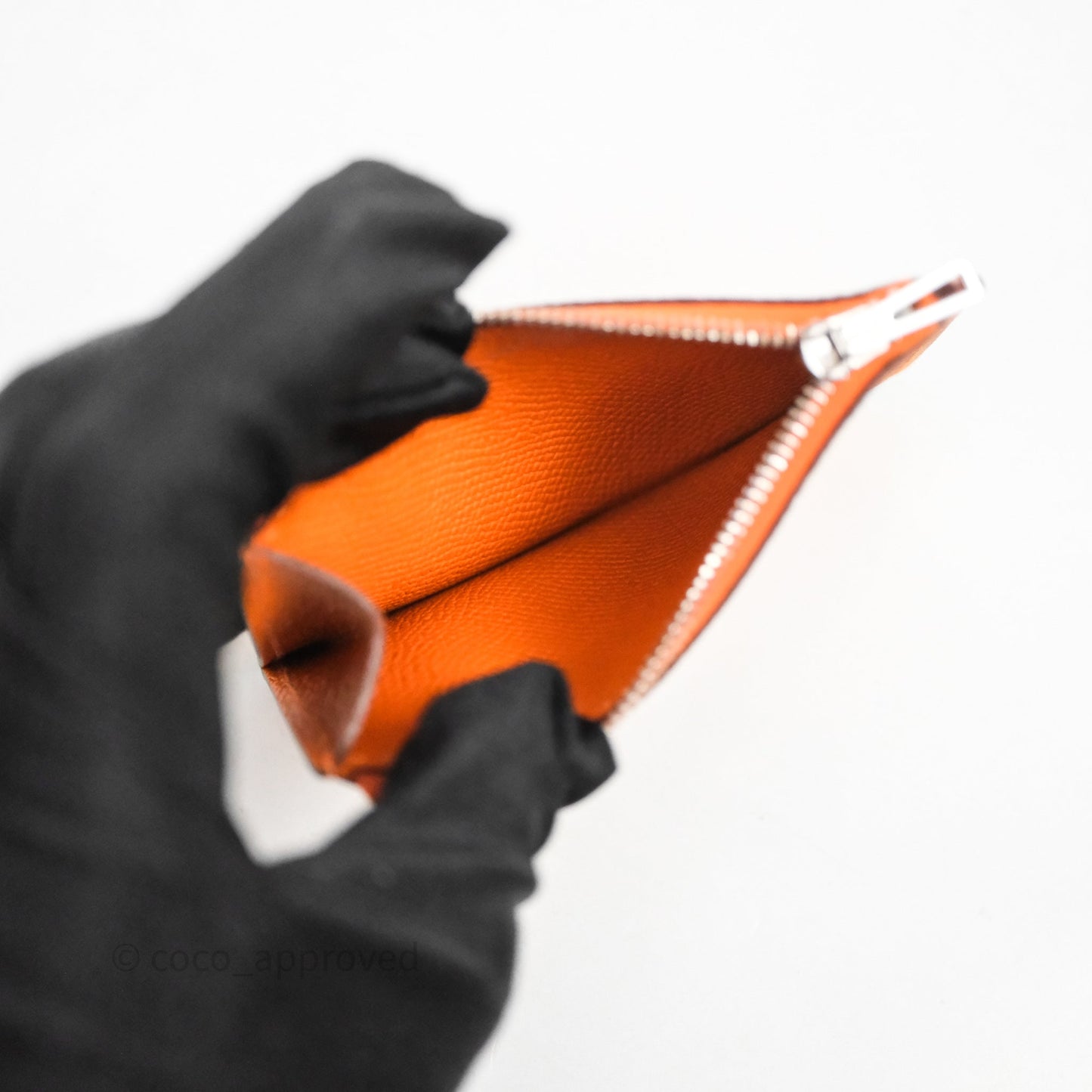 Hermès Constance Slim Wallet Orange 93 Epsom Palladium Hardware