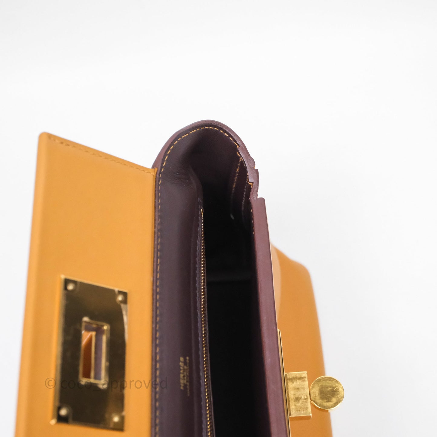 Hermès 24/24 21 Mini Caramel/Sesame/Rouge Sellier Gold Hardware