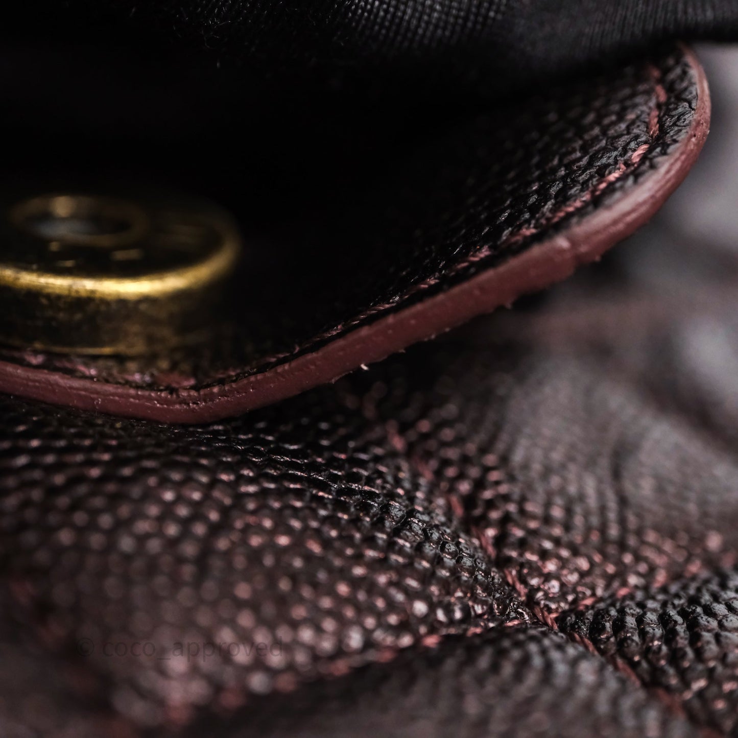 Chanel Quilted Filigree Backpack Iridescent Burgundy Caviar Aged Gold Hardware