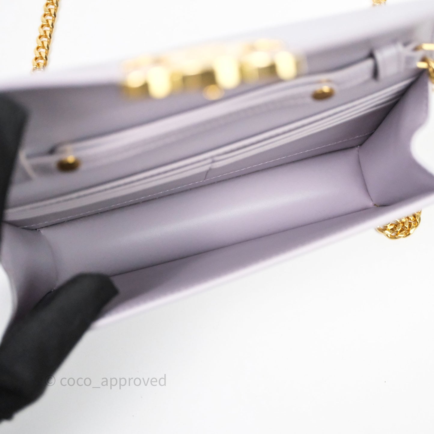 Celine Margo Wallet On Chain in Purple lavender Shiny Calfskin