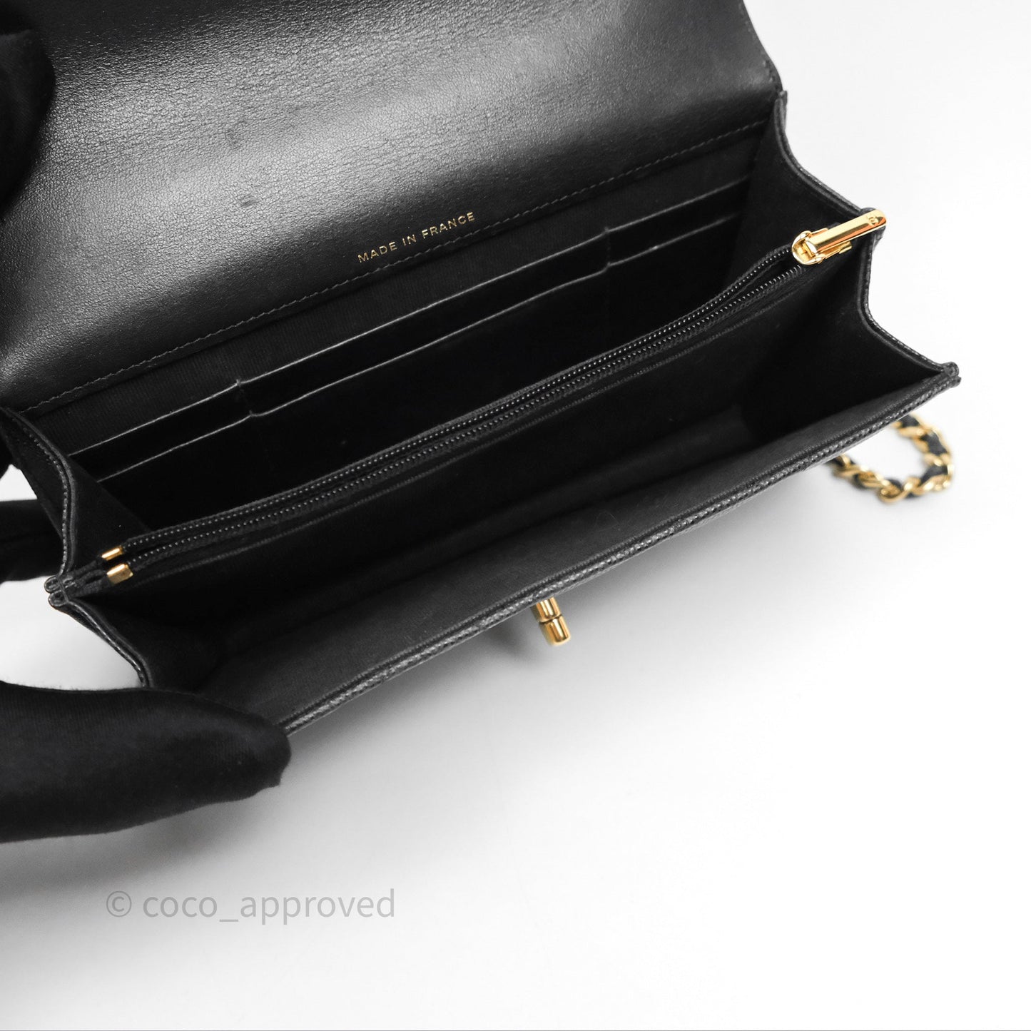 Chanel WOC Bag Charm Black Caviar Gold Hardware