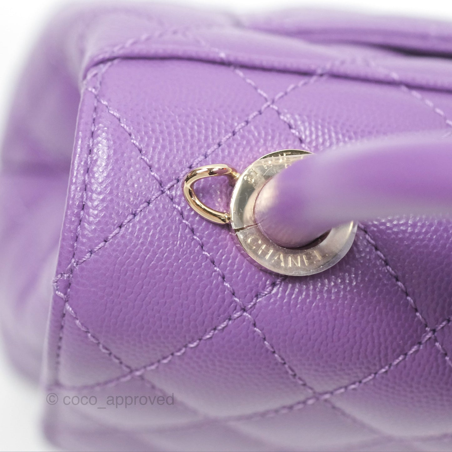 Chanel Mini Coco Handle Purple Caviar Gold Hardware