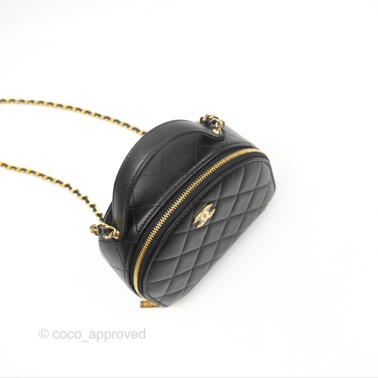 Chanel Small Clutch With Chain Black Lambskin Gold Hardware 23C