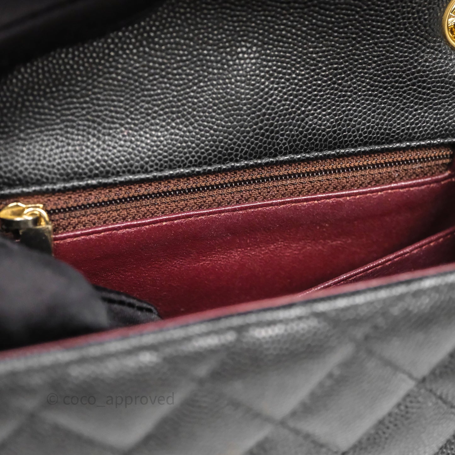 Chanel Mini Square Quilted Black Caviar Gold Hardware