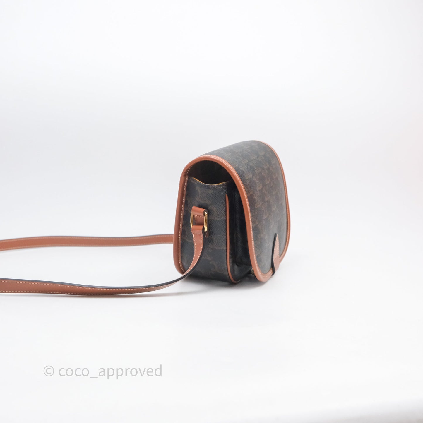 Celine Medium Folco Bag Triomphe Canvas Tan