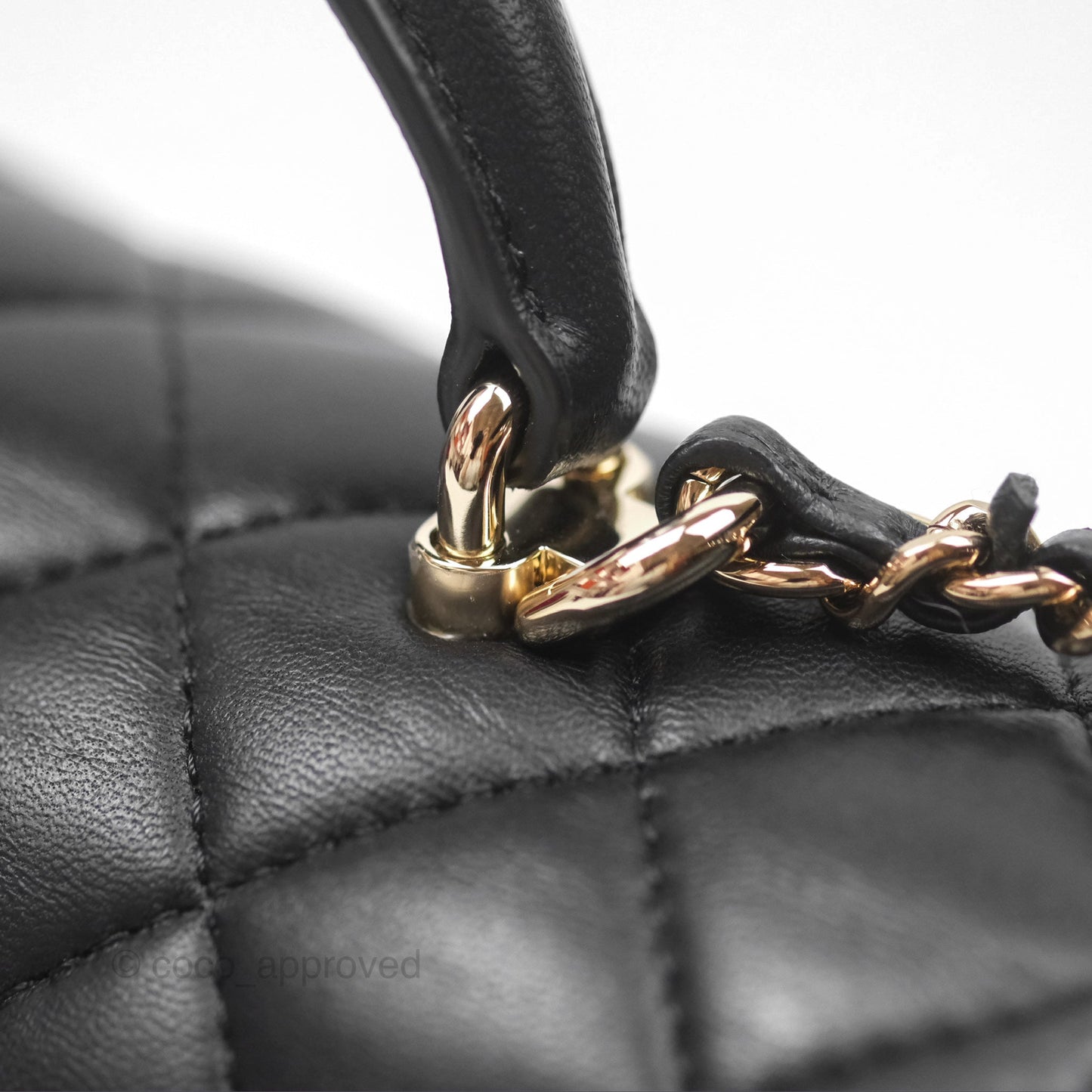 Chanel Top Handle Mini Rectangular Flap Bag Black Lambskin Gold Hardware