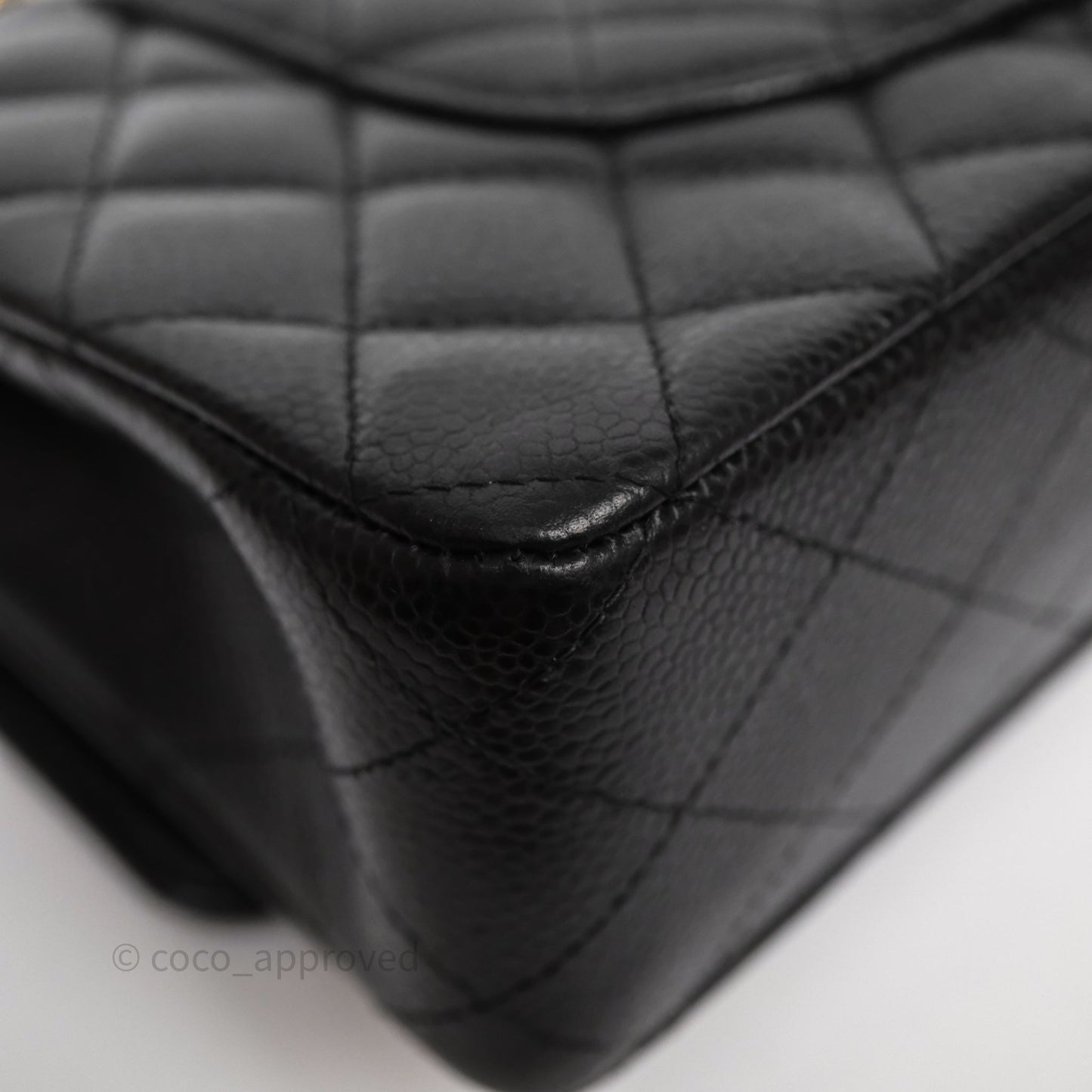 Chanel Classic M/L Medium Flap Quilted Black Caviar Gold Hardware