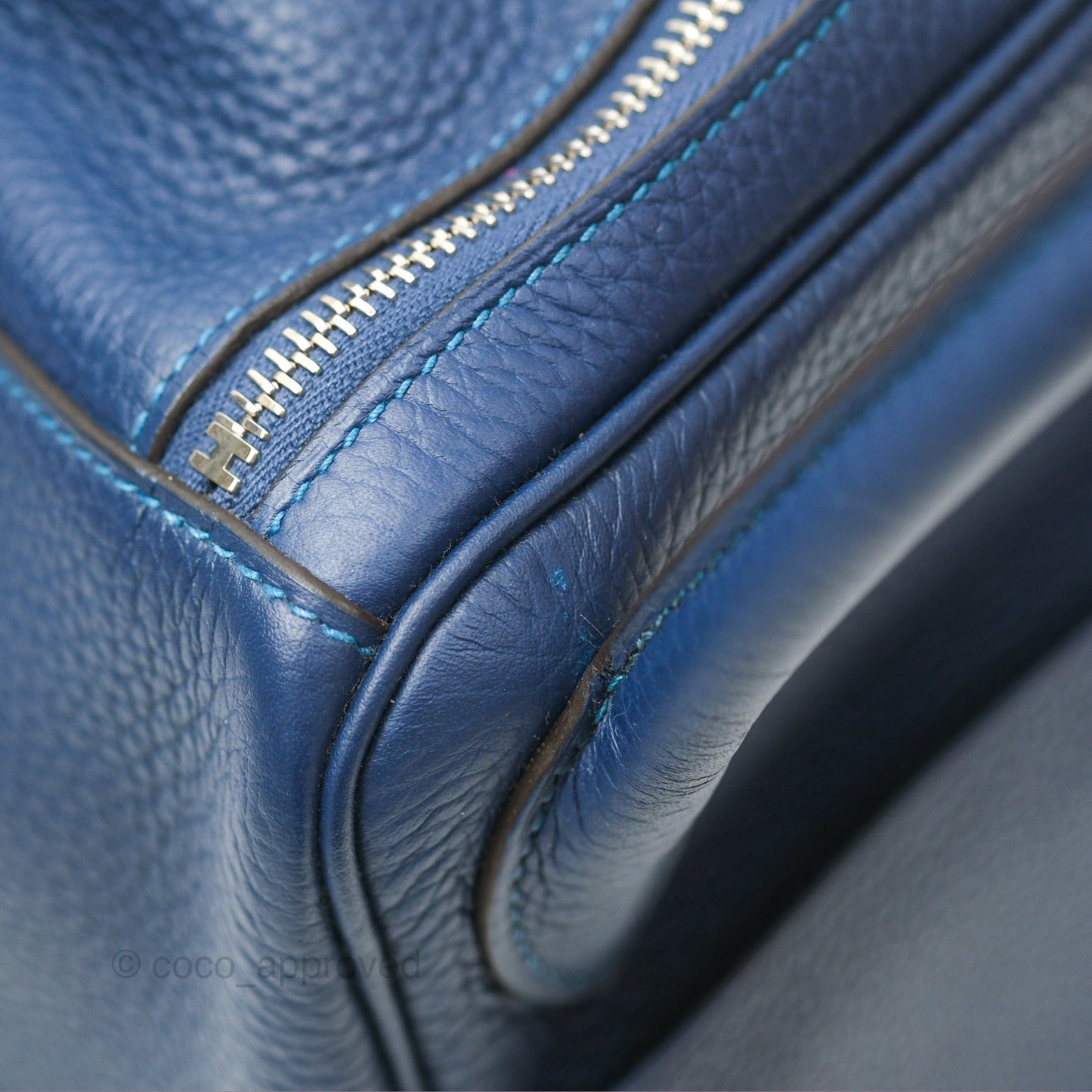 Hermès Lindy 30 Blue Saphir/ Blue Izmir Clemence Palladium Hardware