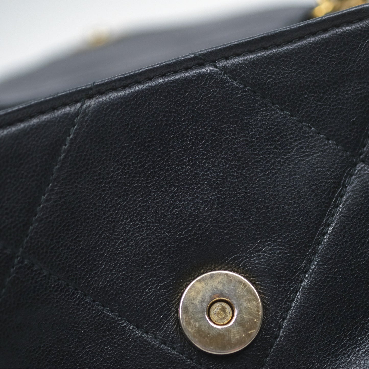 Chanel Vintage Mini Clutch with Chain Black Lambskin Gold Hardware
