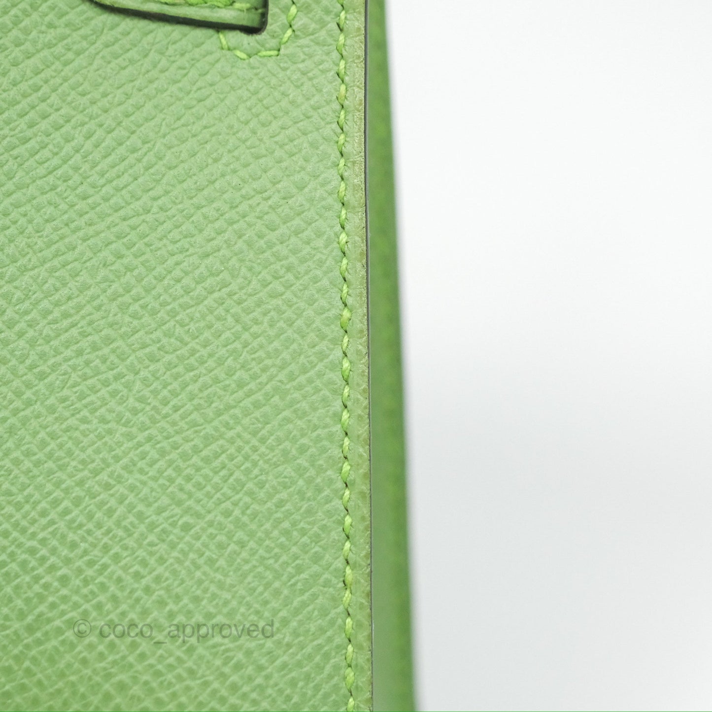 Hermès Mini Kelly II Vert Criquet Epsom Palladium Hardware