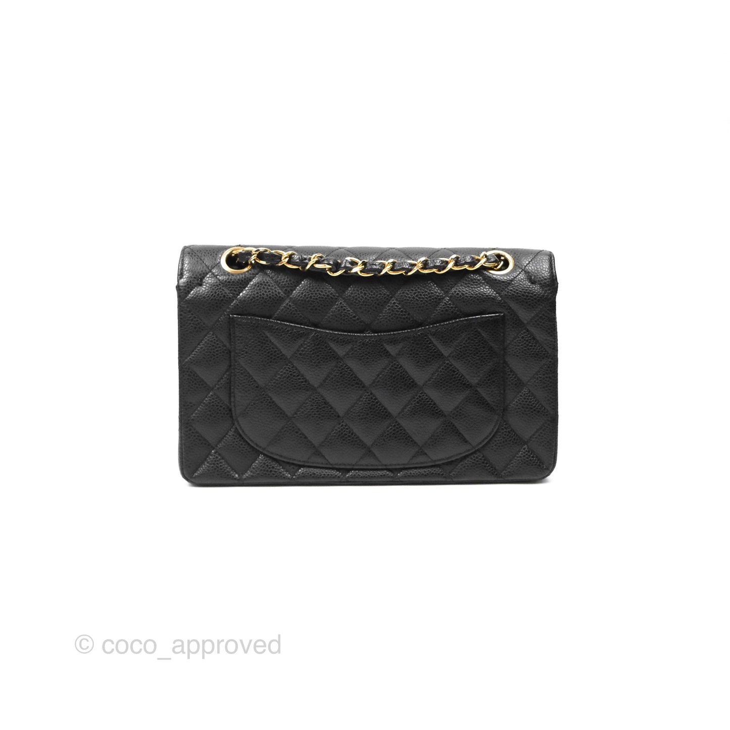 Chanel Small Quilted Classic Flap Black Caviar 24K Gold Hardware