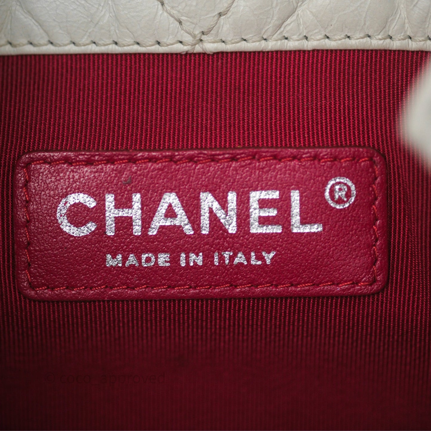 Chanel Small Gabrielle Backpack White Black Aged Calfskin