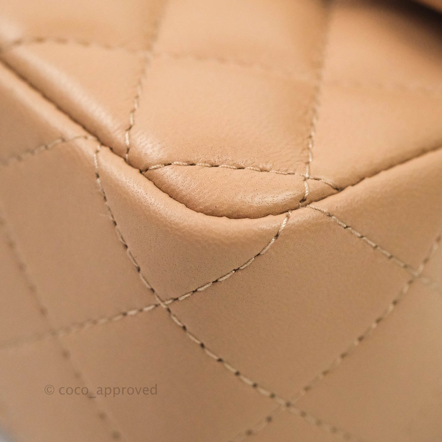 CChanel Quilted Mini Rectangular Lambskin Beige Gold Hardware 21A