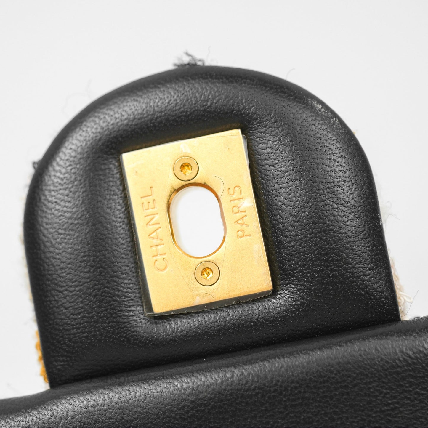 Chanel Pearl Crush Mini Square Quilted Pink Tweed Aged Gold Hardware