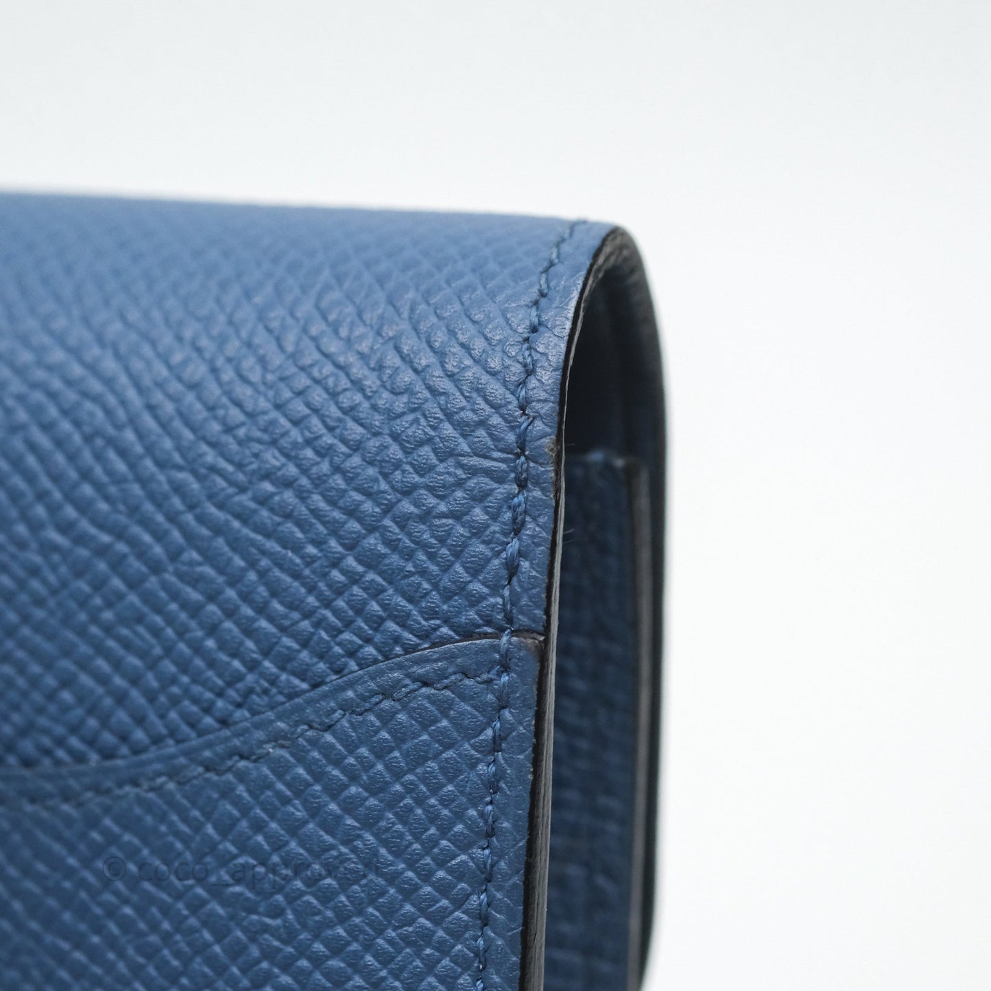 Hermès Constance Short Wallet Bleu Agate R2 Epsom Gold Hardware