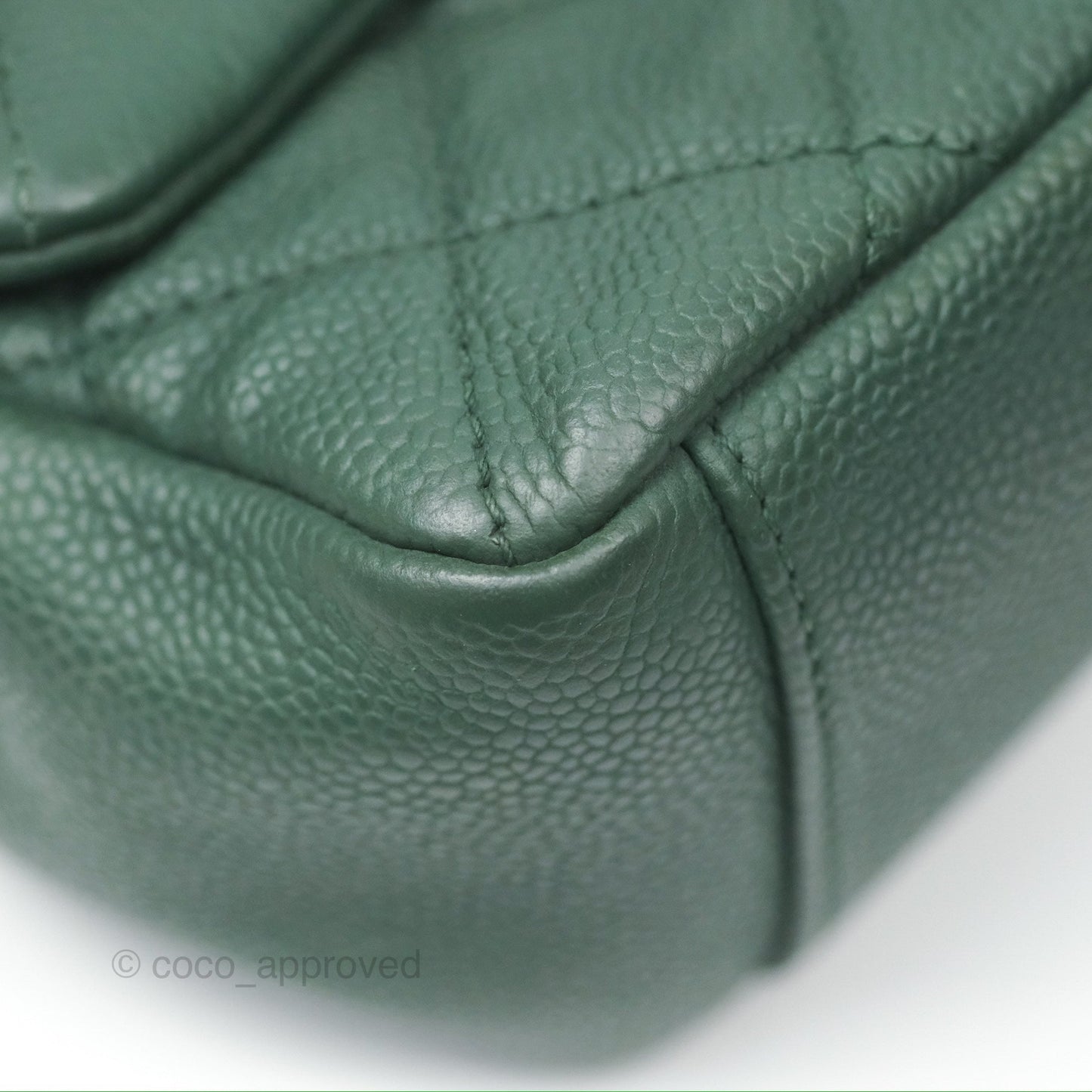 Chanel Globe Trotter Flap Bag Dark Green Caviar Aged Gold Hardware
