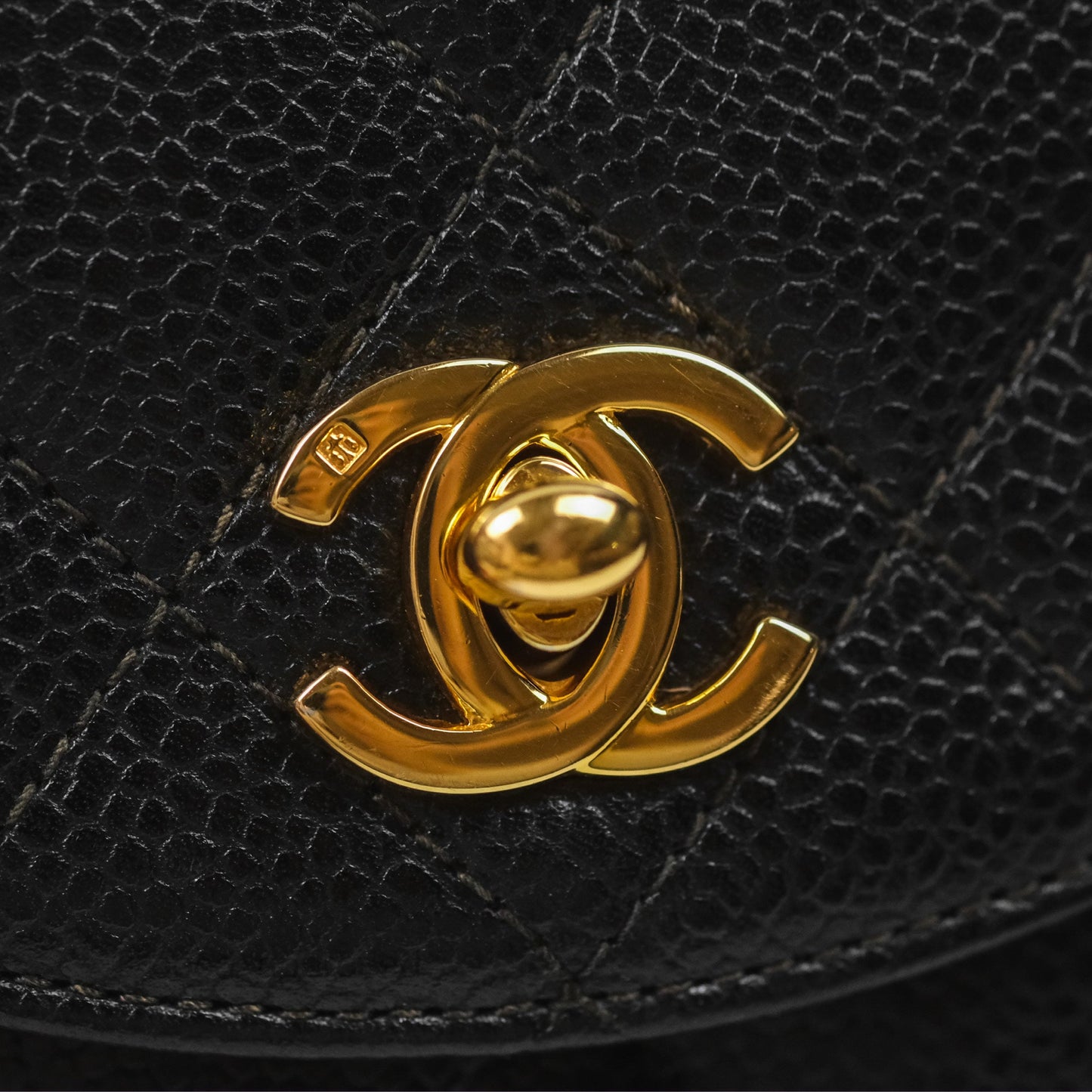 Chanel Vintage Belt Bag Black Caviar 24K Gold Hardware