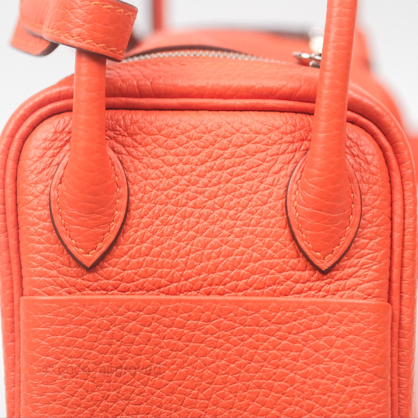 Hermès Mini Lindy 20 Orange Poppy 8V Clemence Palladium Hardware