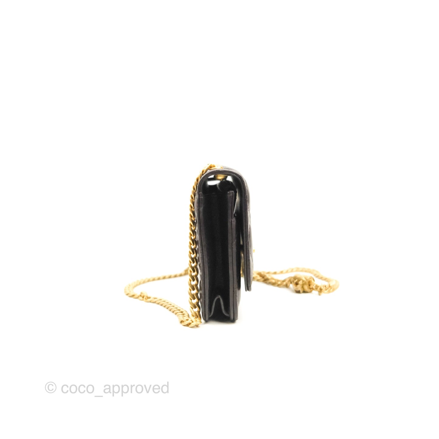 Chanel Quilted Wallet on Chain WOC Adjustable Chain Brown Lambskin Aged Gold Hardware 22K