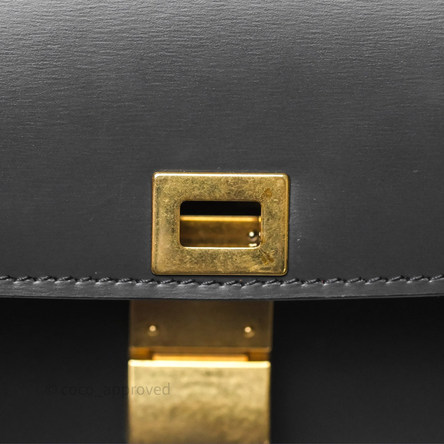 Celine Teen Classic Box Flap Dark Grey Box Calfskin