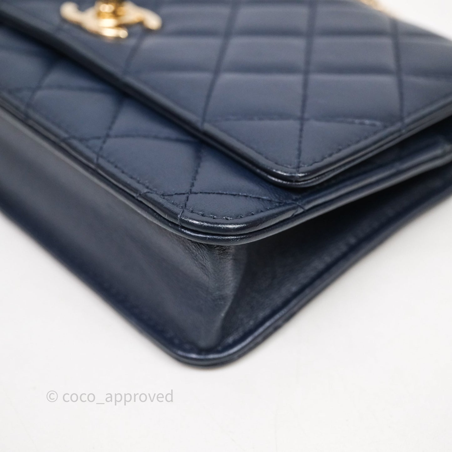 Chanel Trendy CC WOC Wallet On Chain Navy Lambskin Gold Hardware