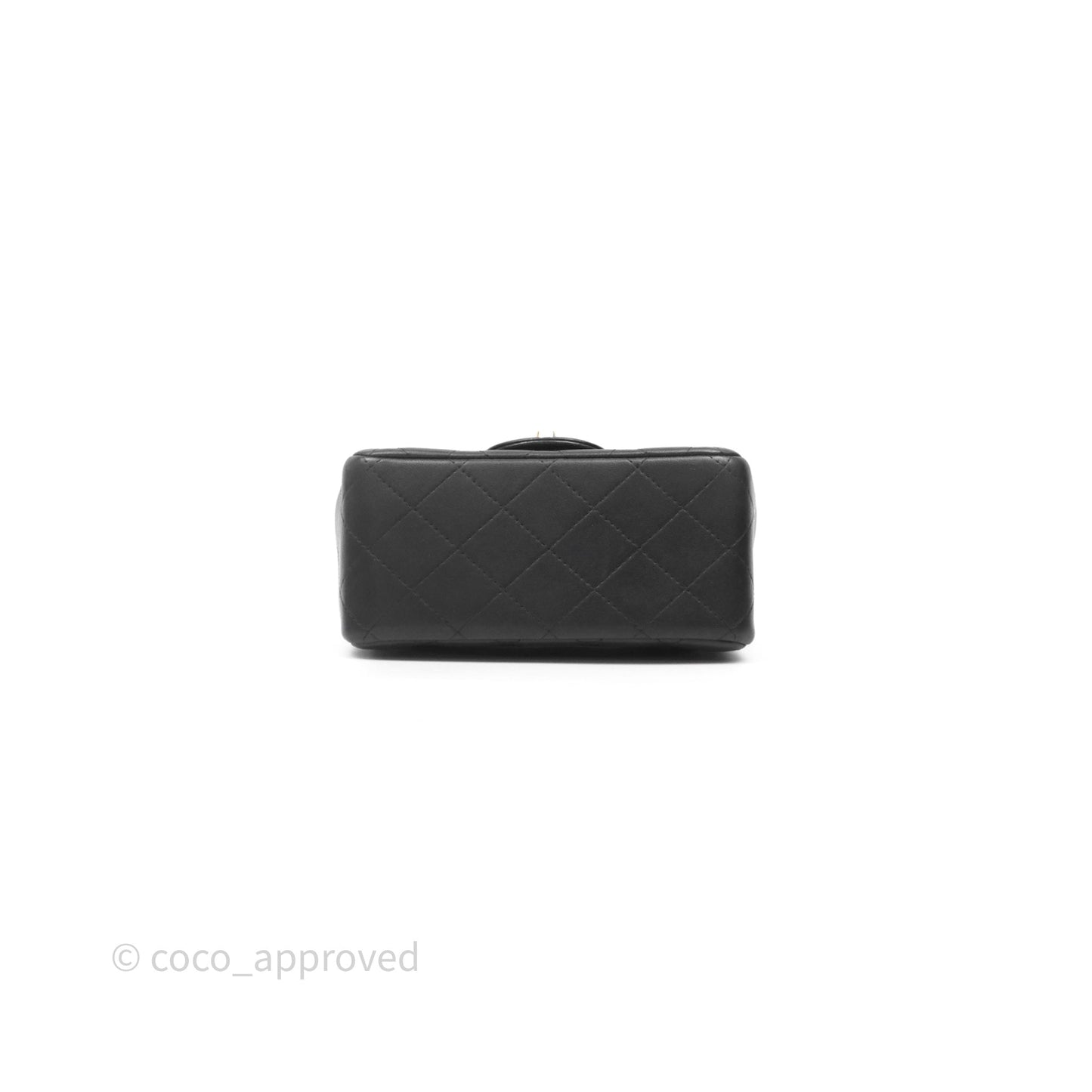 Chanel Mini Square Quilted Black Lambskin Gold Hardware