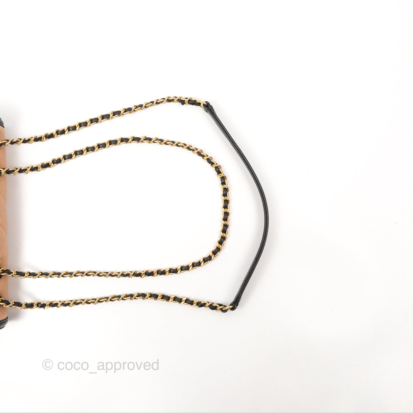 Chanel Quilted Small CC Filigree Flap Beige Black Caviar