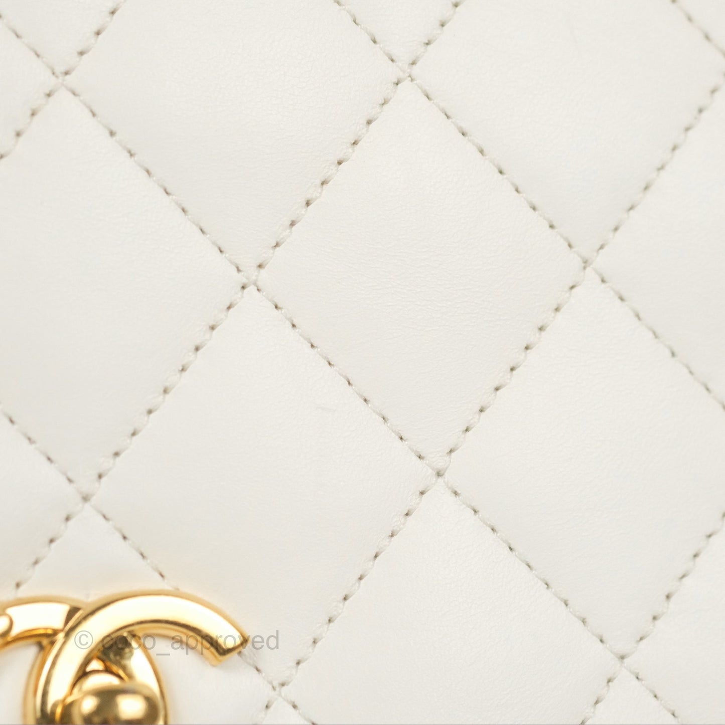 Chanel Mini Flap Bag with Enamel Charm Chain White Lambskin Gold Hardware
