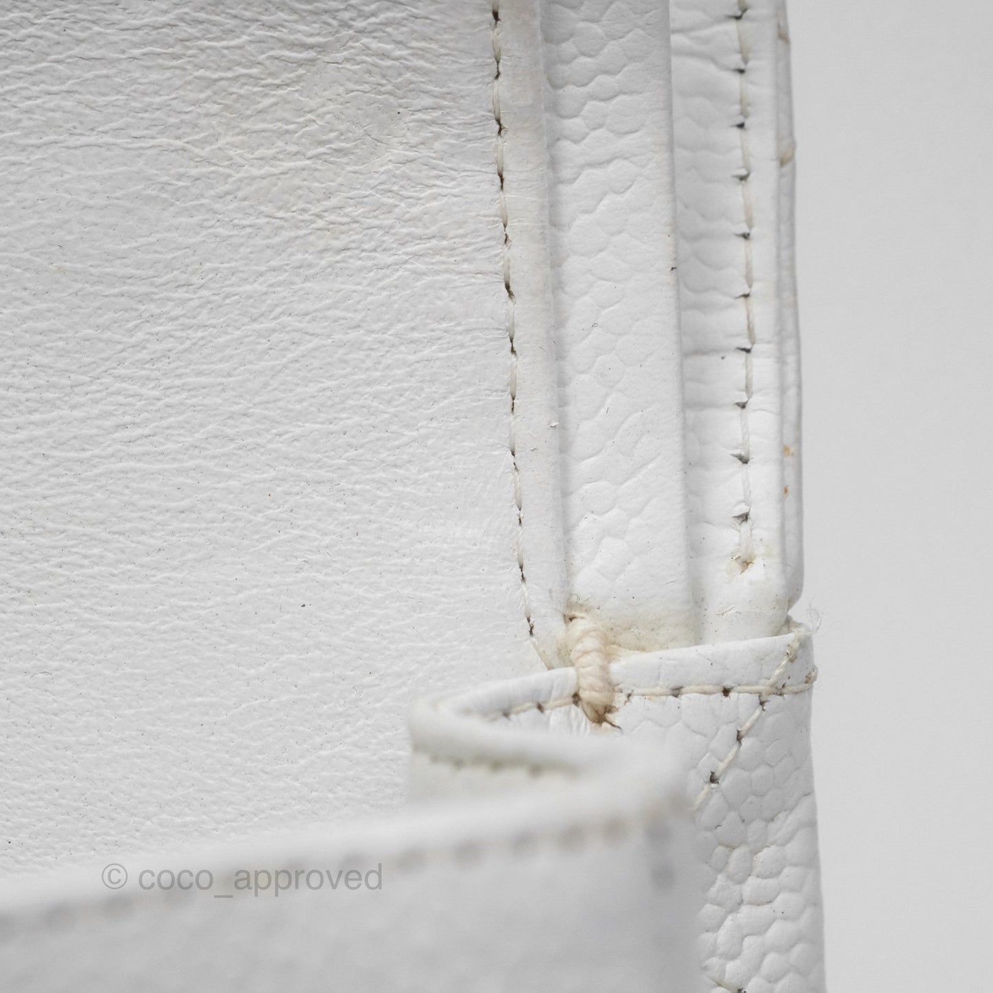 Chanel Classic M/L Medium Double Flap White Caviar Silver Hardware