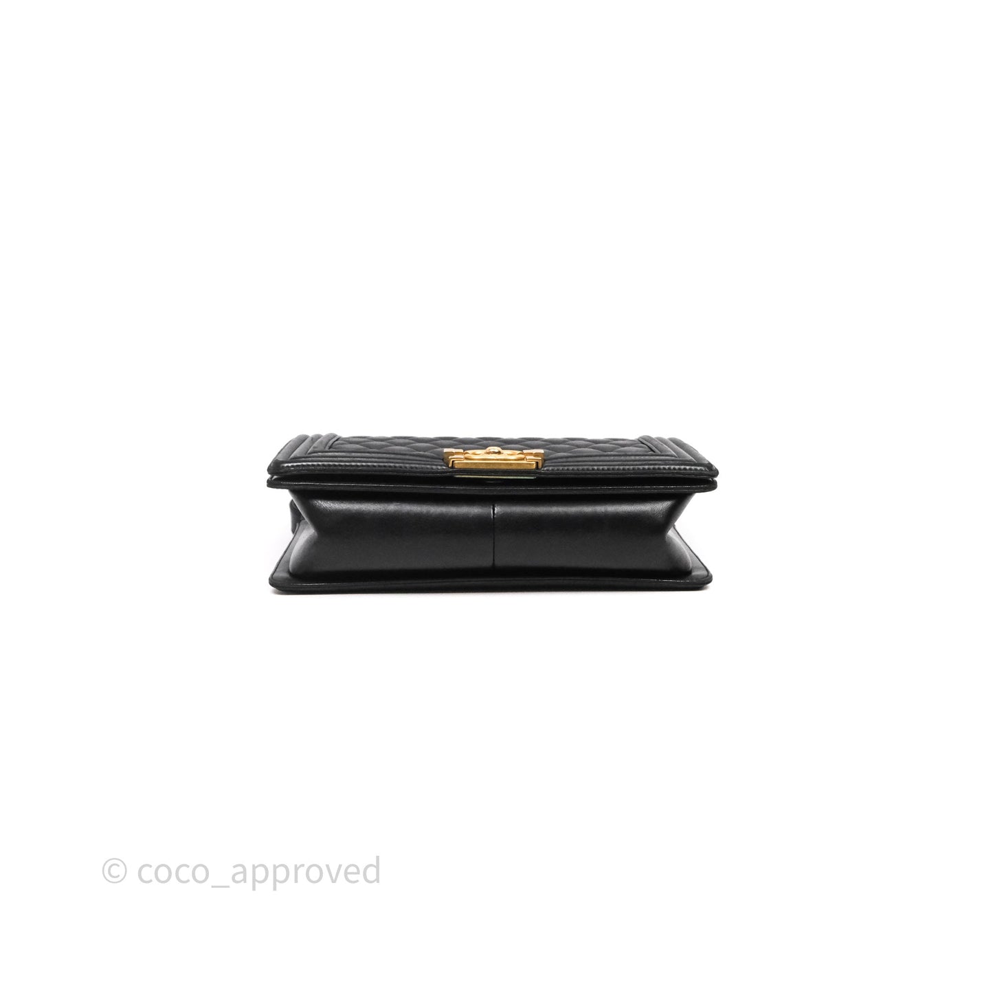 Chanel Medium Boy Quilted Black Lambskin Aged Gold Hardware