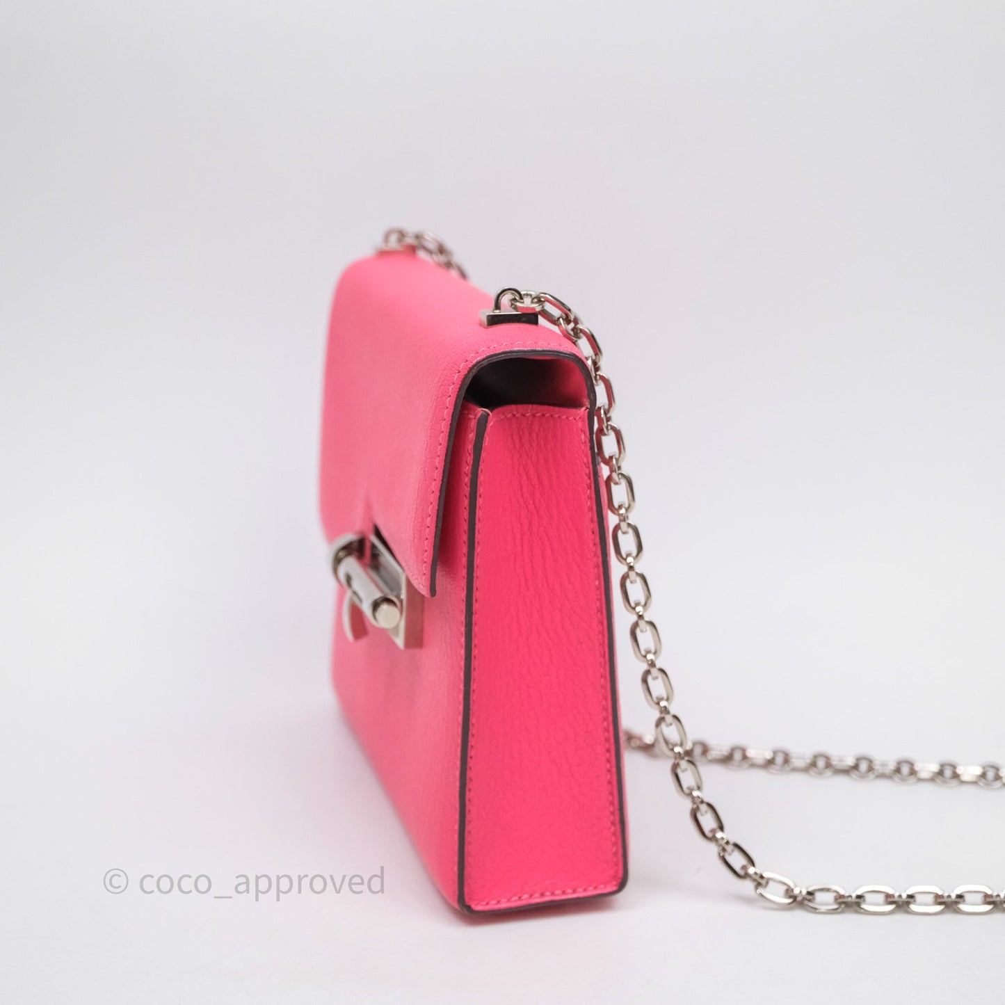Hermès Mini Verrou Chaine Bag Rose Lipstick U5 Chevre Mysore Palladium Hardware