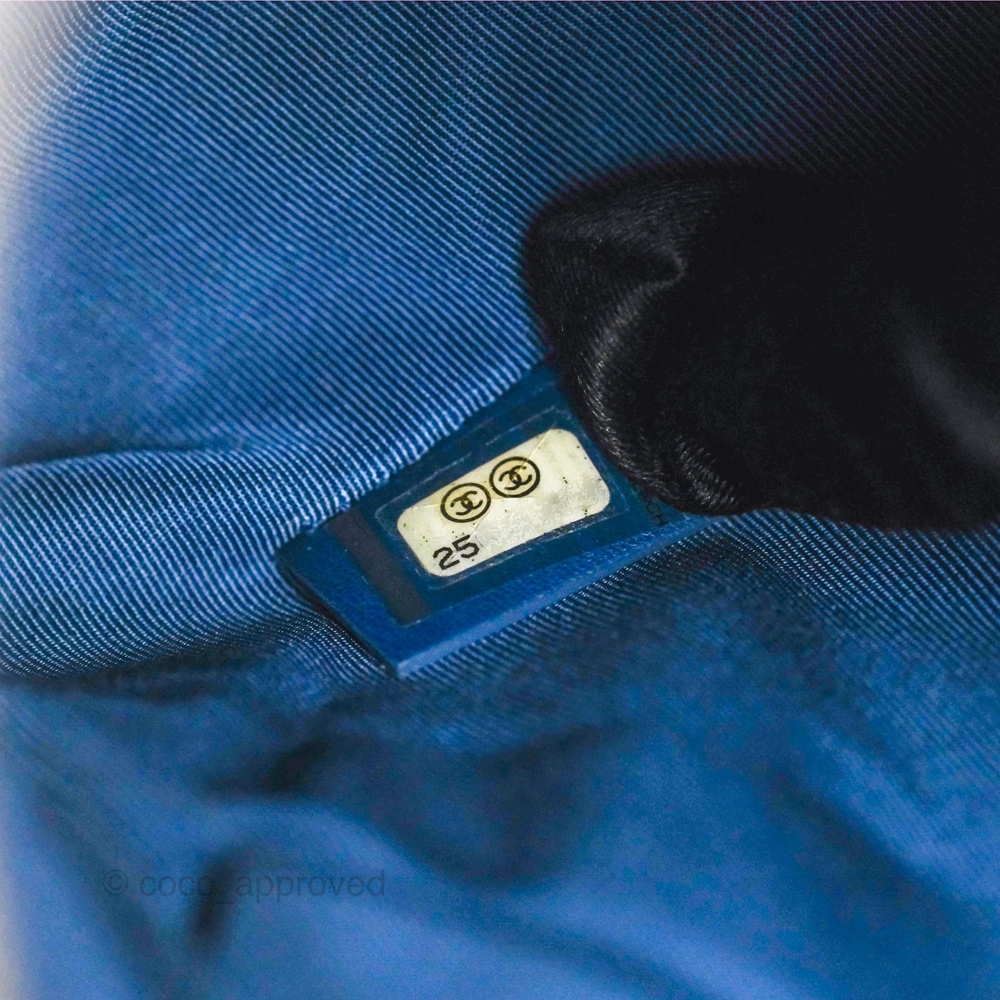 Chanel Medium Quilted O Case Blue Lambskin Gold Hardware