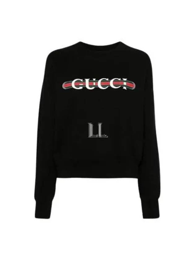 Luxury Gucci Trending 2025 Print Cotton Jersey Sweatshirt Black