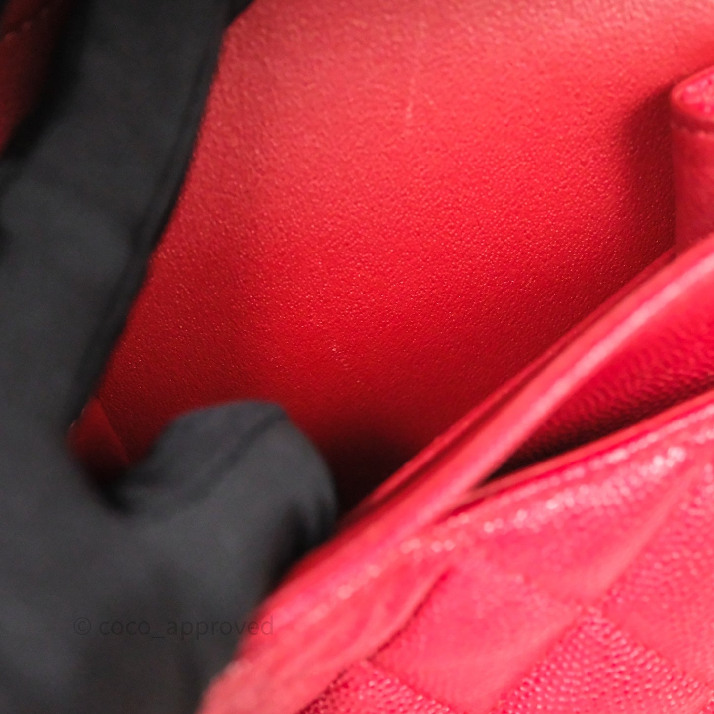 Chanel Classic M/L Medium Flap Quilted Red Caviar Gold Hardware