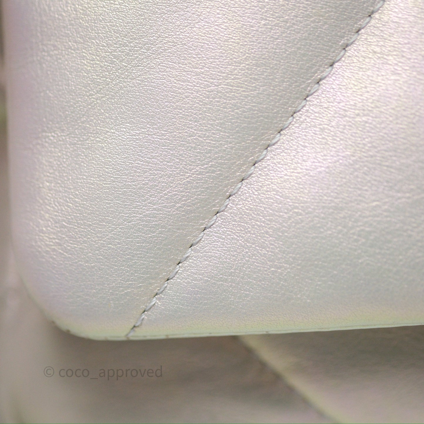 Chanel 19 Small Iridescent White Mixed Hardware