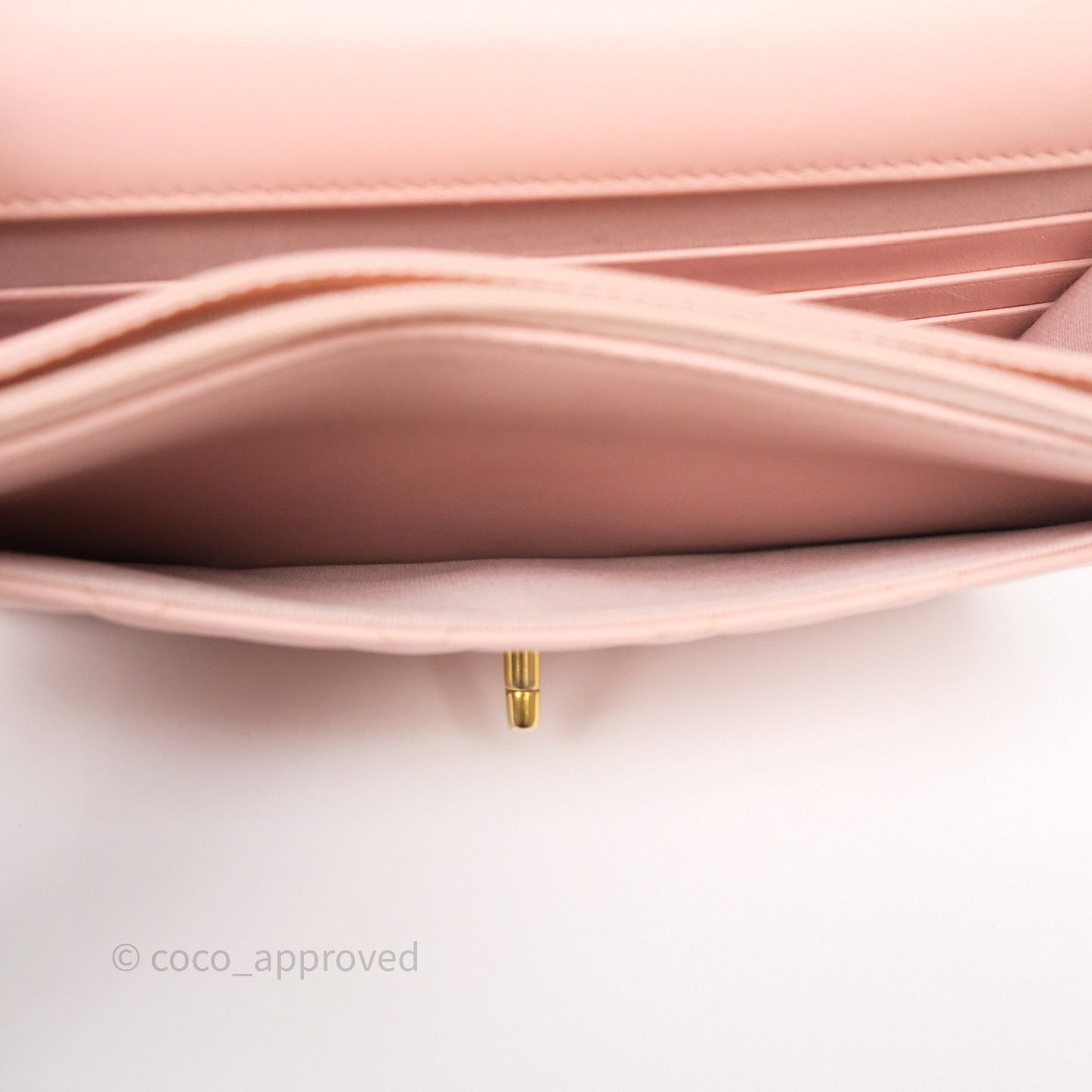 Chanel Camellia Crush Wallet on Chain WOC Pink Lambskin Aged Gold Hardware