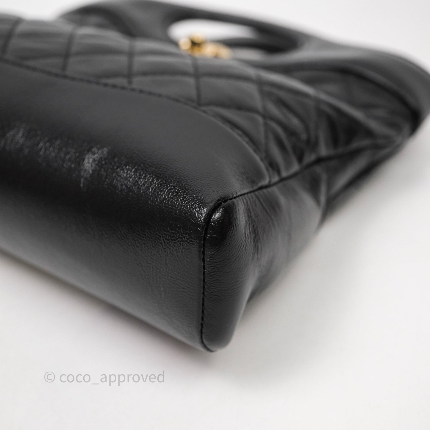 Chanel 31 Mini Black Shiny Calfskin Gold Hardware