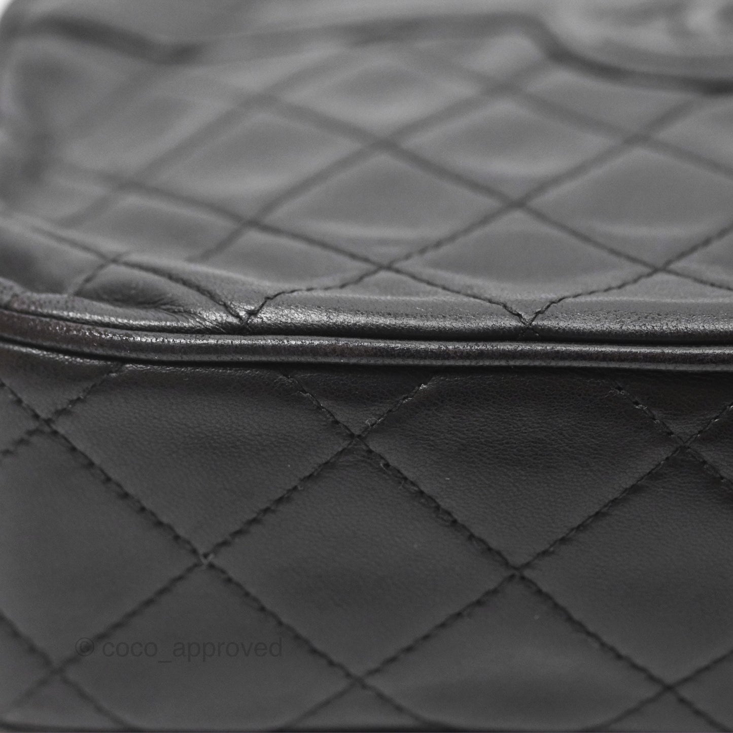 Chanel Vintage Small Camera Bag Black Lambskin Gold Hardware