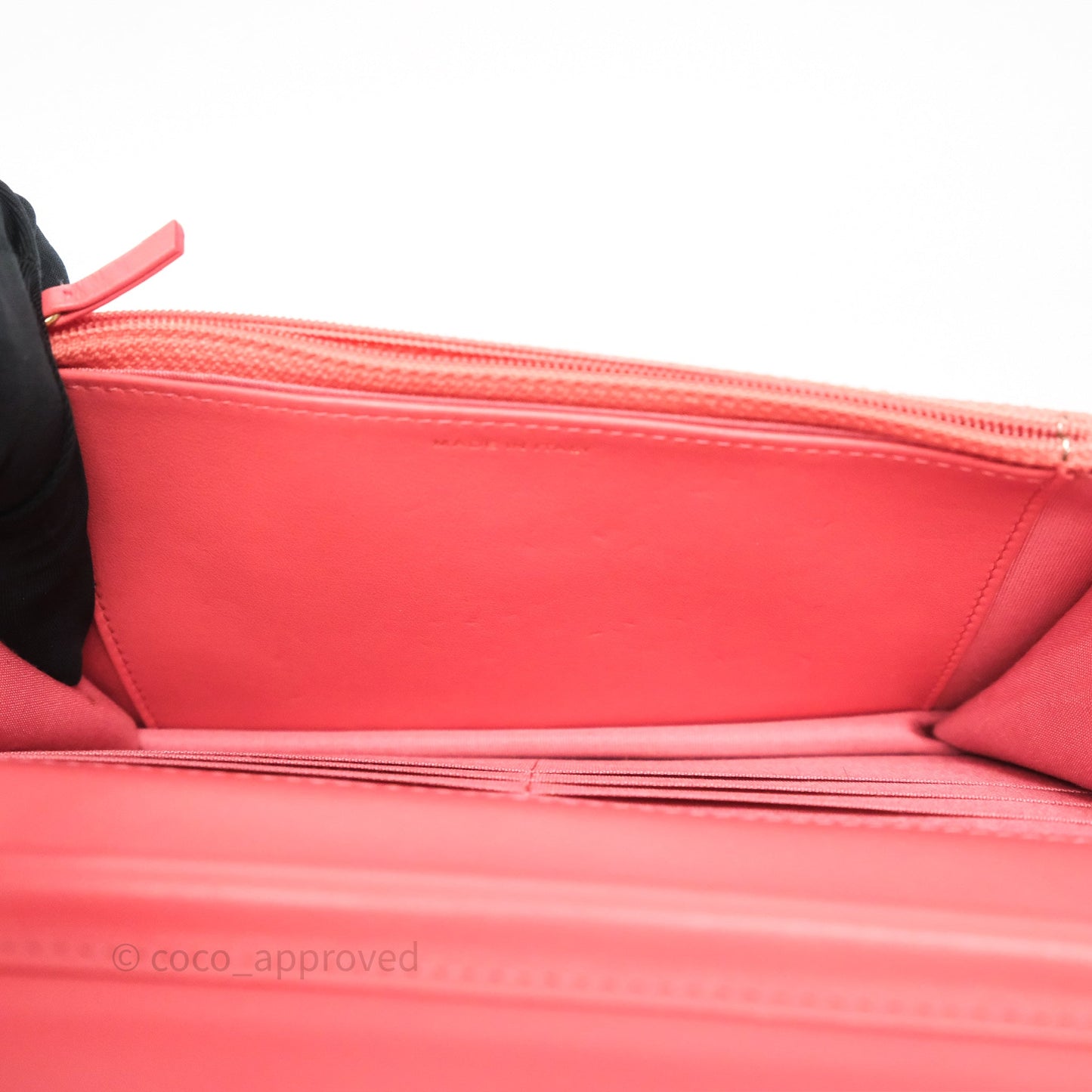 Chanel Boy Wallet on Chain WOC Quilted Dark Pink Caviar Aged Gold Hardware