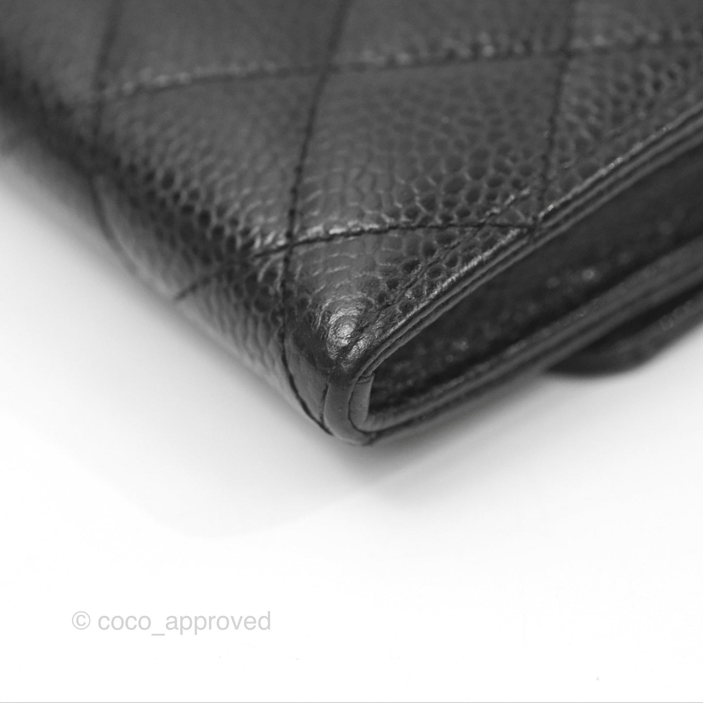 Chanel Quilted Flap Card Holder Black Caviar Gold Hardware