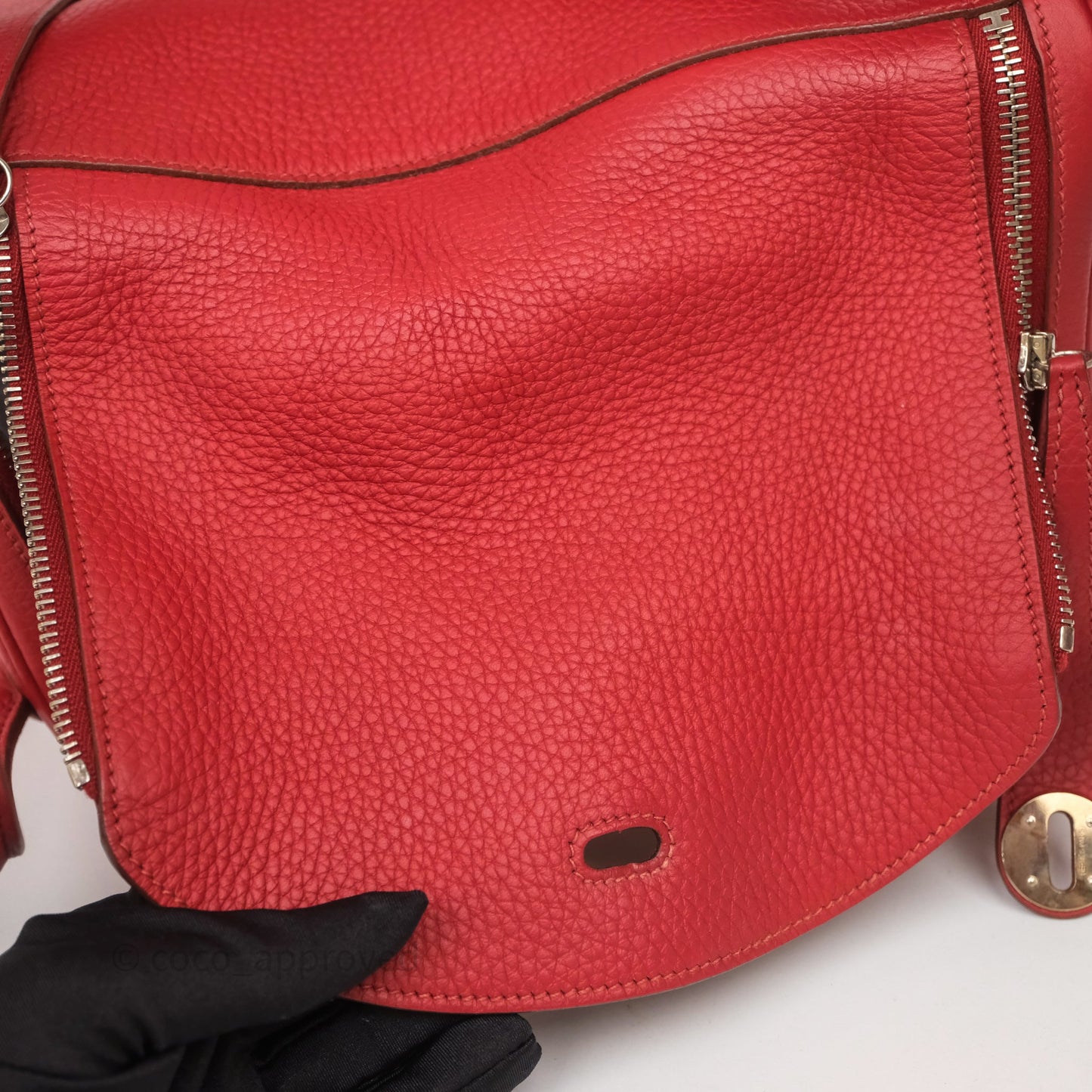 Hermès Lindy 30 Rouge Garance 54 Clemence Palladium Hardware