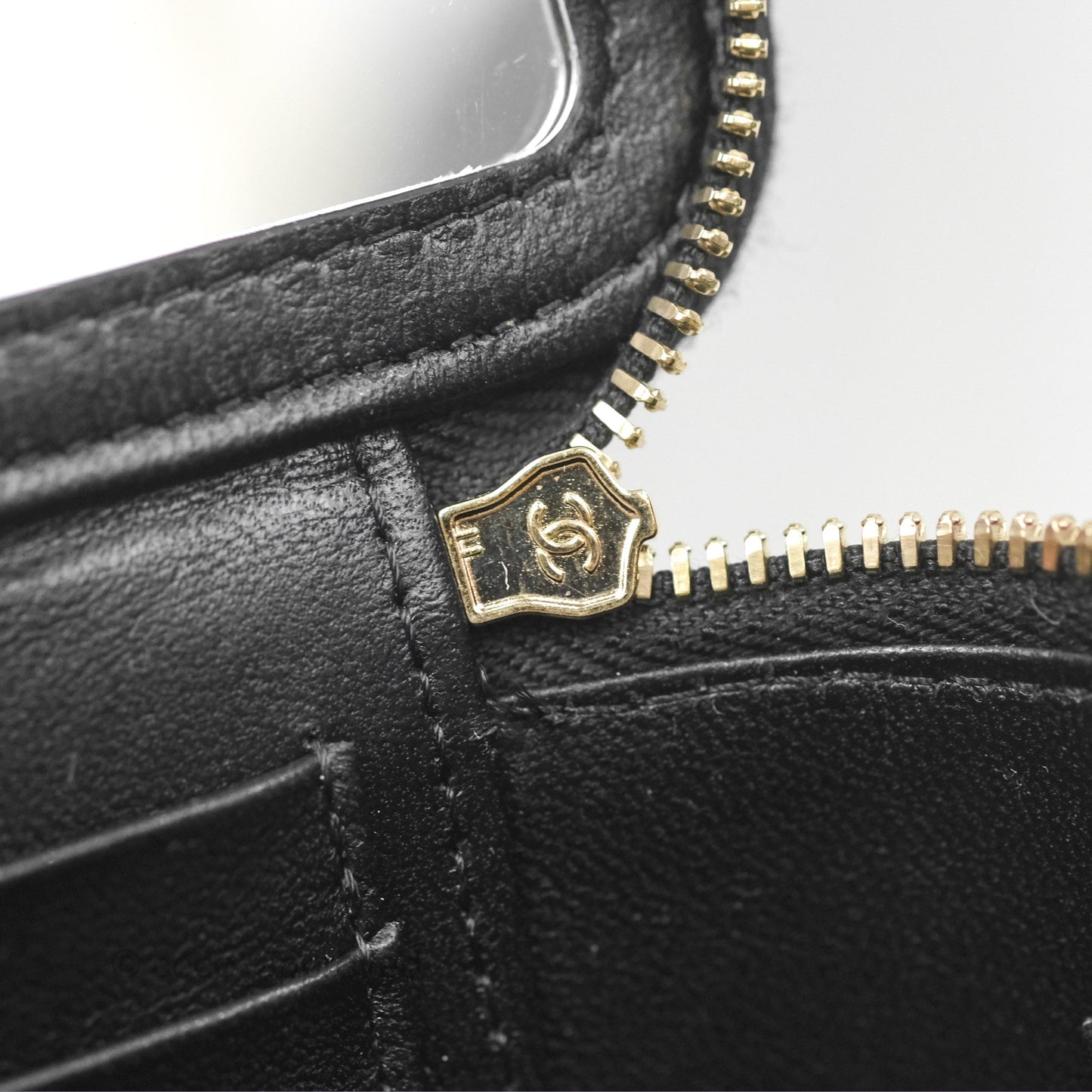 Chanel Vanity Rectangular Top Handle Black Lambskin Gold Hardware